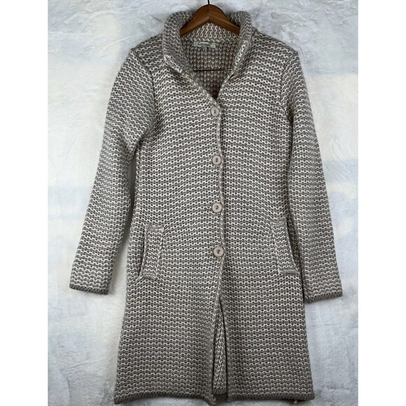 Cocogio Cardigan Womens M Striped Wool Blend Heavy Knit Made in Italy Feminine - Picture 13 of 16